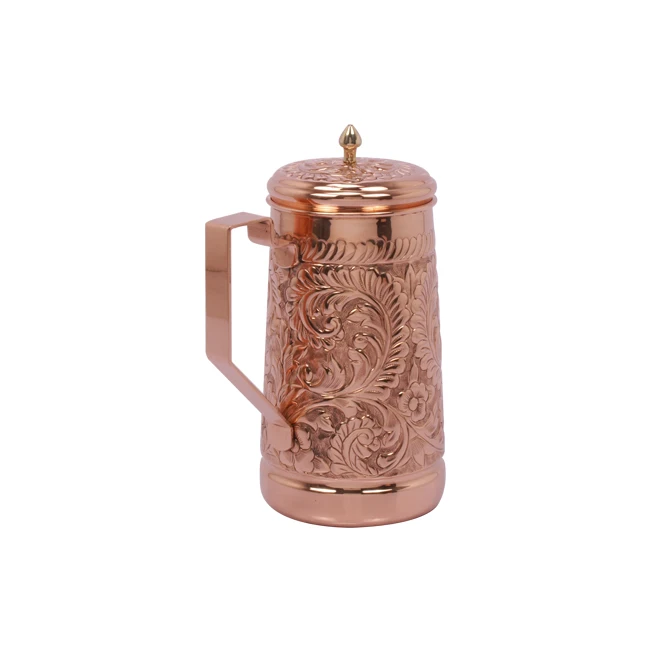 Handmade copper Water jug and Pitcher water jug with handle casual gold color classic metal decor art style modern Water Pitcher