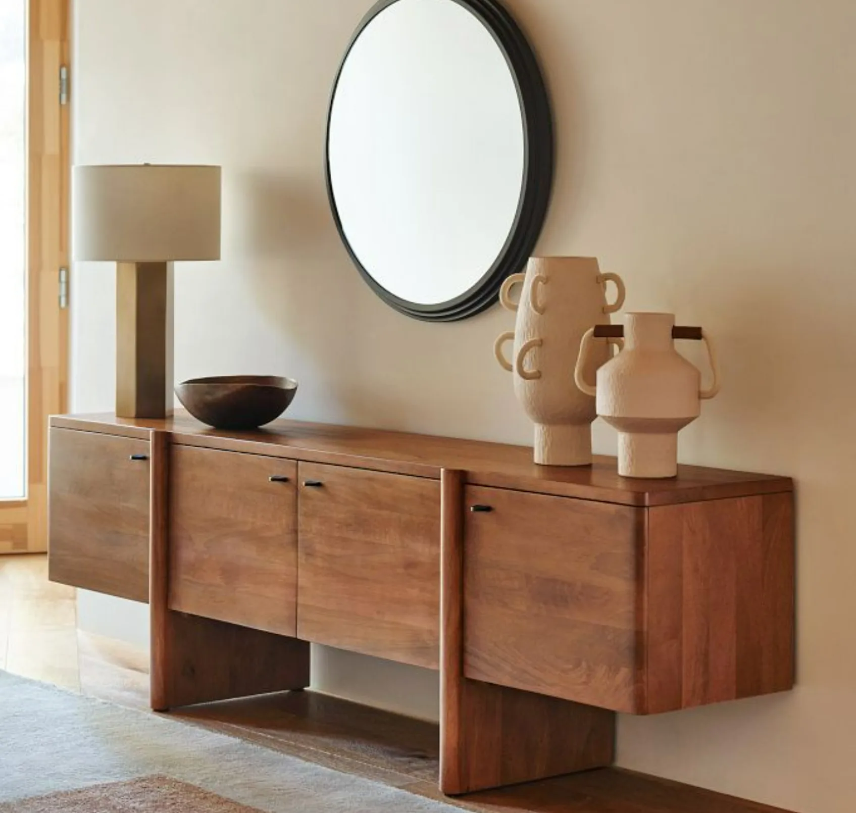 Console Table Premium Solid Wood Storage for Living Room and Bedroom Home Furniture