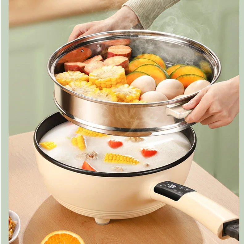 Yonsa 4L Chinese Multi-Function Portable Non-Stick Cooker Pan Hotpot Multifunction Mini Cooking Electric Hot Pot