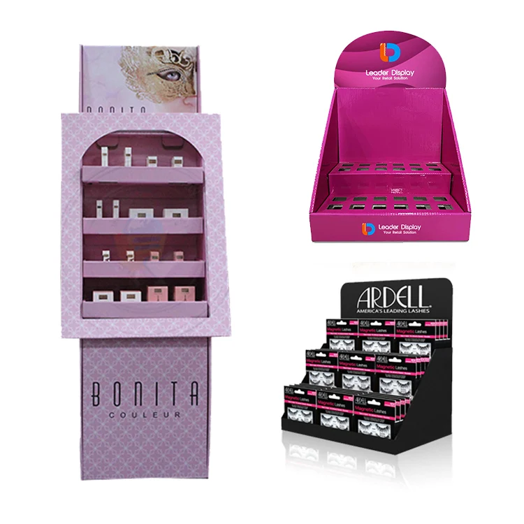 Stable Cardboard Paper Double Side Printing cosmetic essential oil shelf display racks