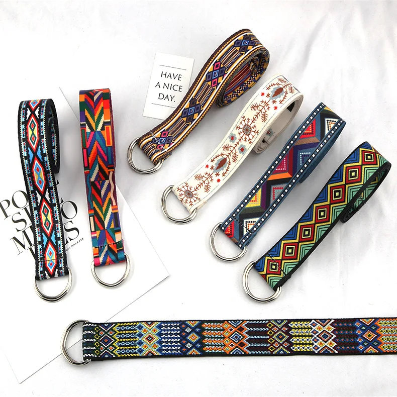 Ethnic Style Canvas PU Female Belts Girdle Women Wide Waistbands Dress Waist Belt Ladies Dress Belts for Dress Metal