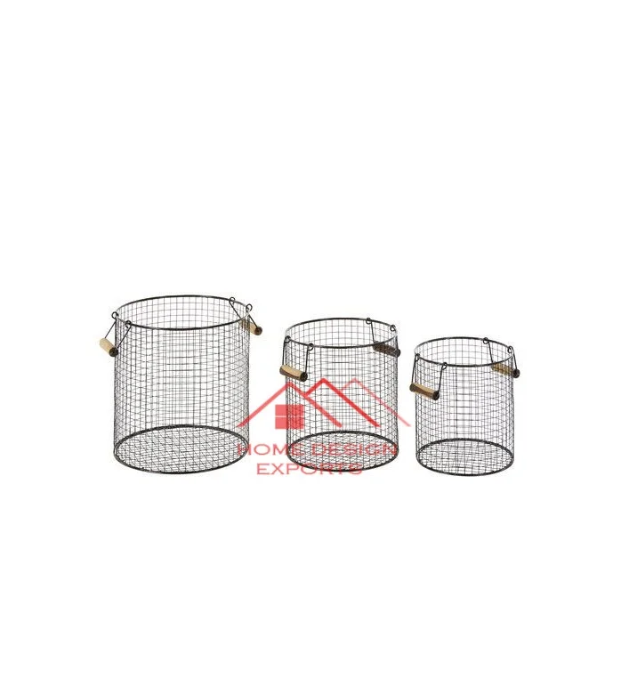 Luxury Wire Fruit Baskets New Design Wire Storage Basket Customized Size Color Home Storage Handmade Metal