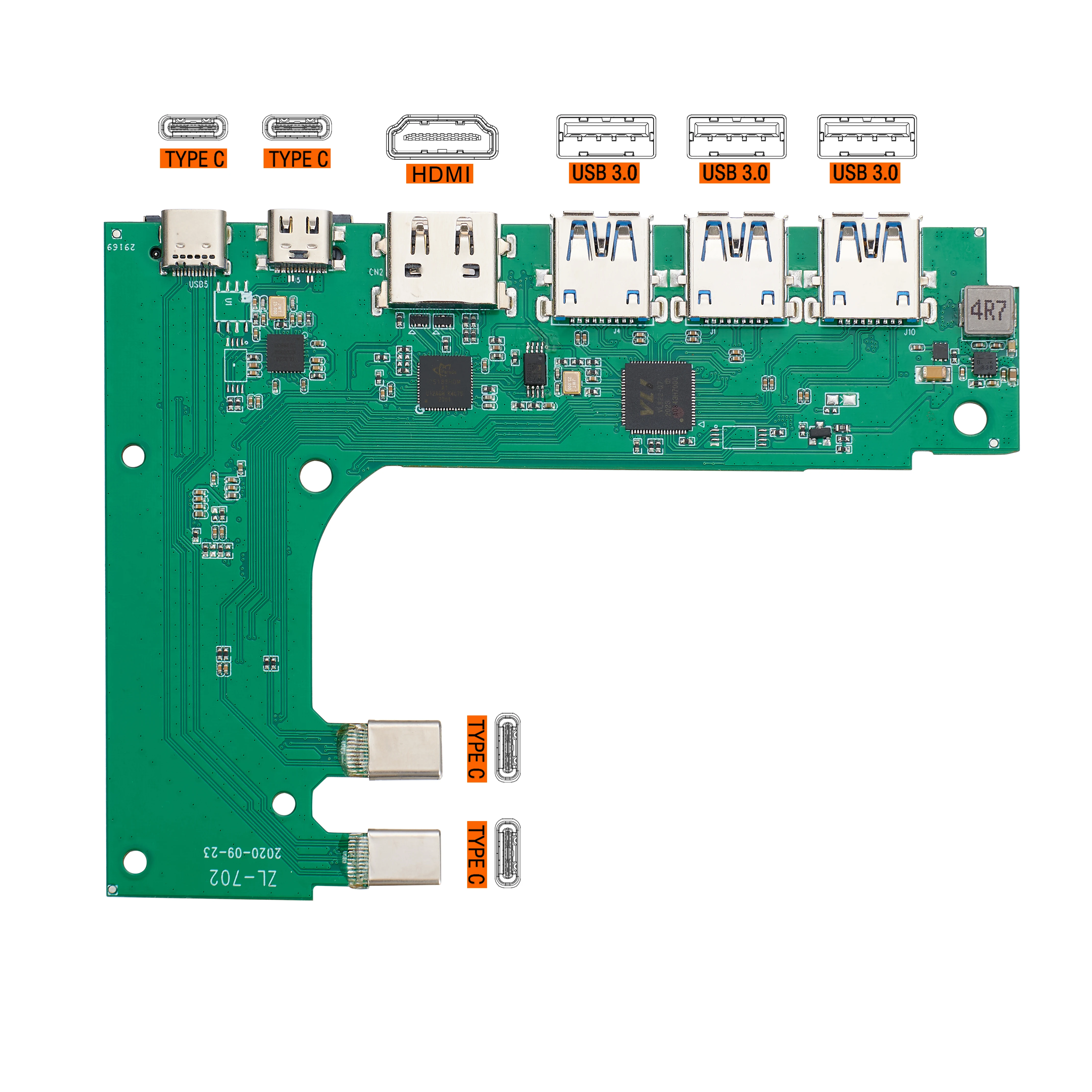 USB C HUB Components PCB Assembly Service ODM OEM
