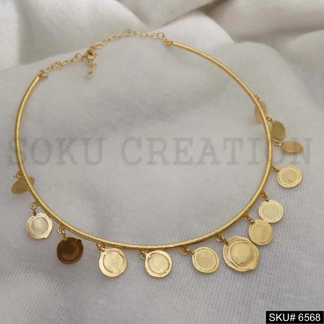 Gold plated Stylish Statement Round Design of  Choker trendy classic handmade premium product for women  Necklace  SKU6568