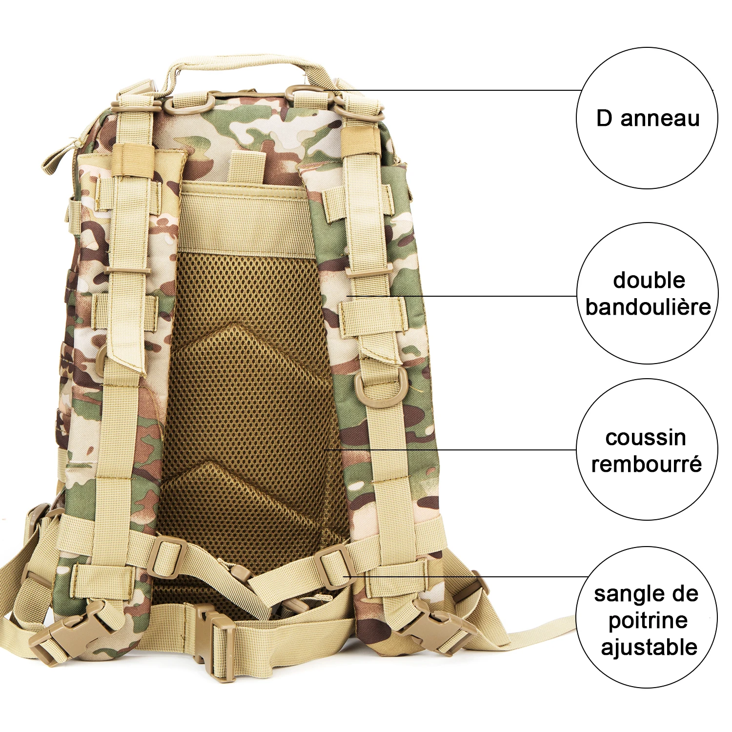 Tactical Assault Pack Backpack Molle Bug Out Bag Backpacks Small Rucksack for Outdoor Hiking Camping Trekking Biking