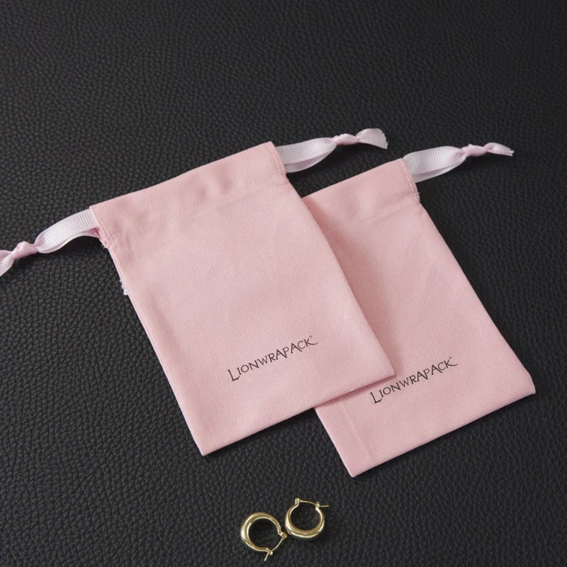 Рекламная эко-муслиновая упаковка для ювелирных изделий Lionwrapack, Хлопковый мешок, индивидуальный органический хлопок, сумка на шнурке для свечей