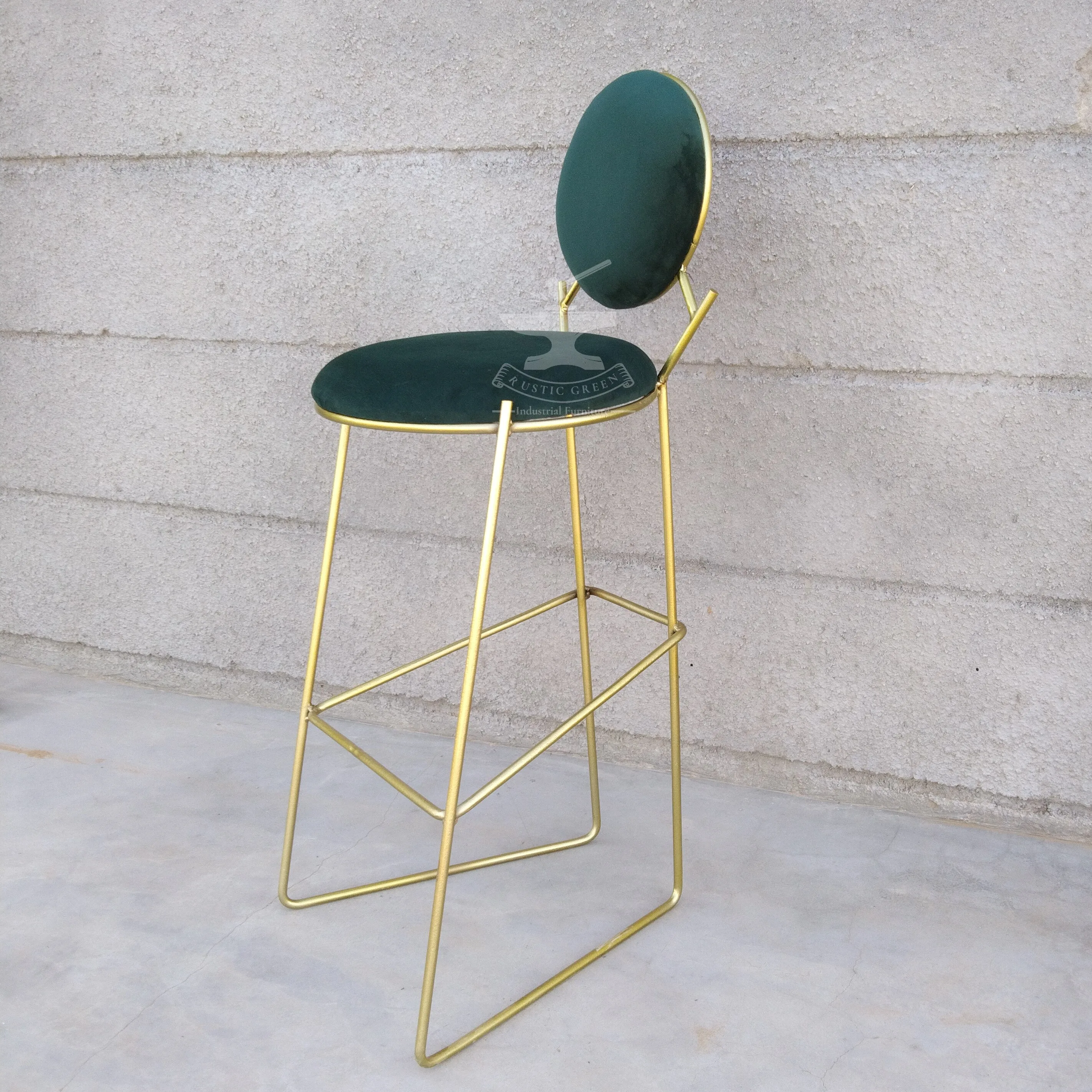 Gold Metal Bar Stool Velvet Counter Height Chair Modern breakfast bar stools