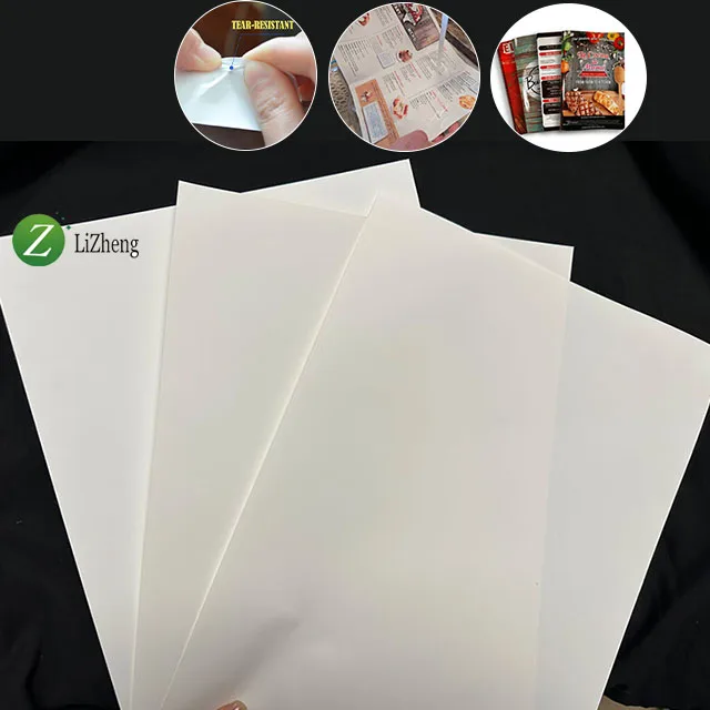Lizheng waterproof 170gsm white glossy synthetic paper pp non-adhesive paper matt or glossy pp synthetic paper