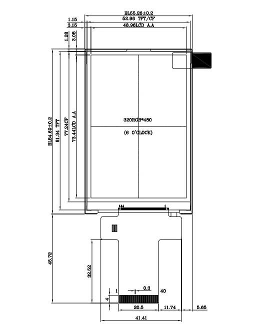 Wholesale OEM 40 Pin 320*480 Resolution TFT LCD Screen Best-selling 3.5 Inch TFT LCD Display