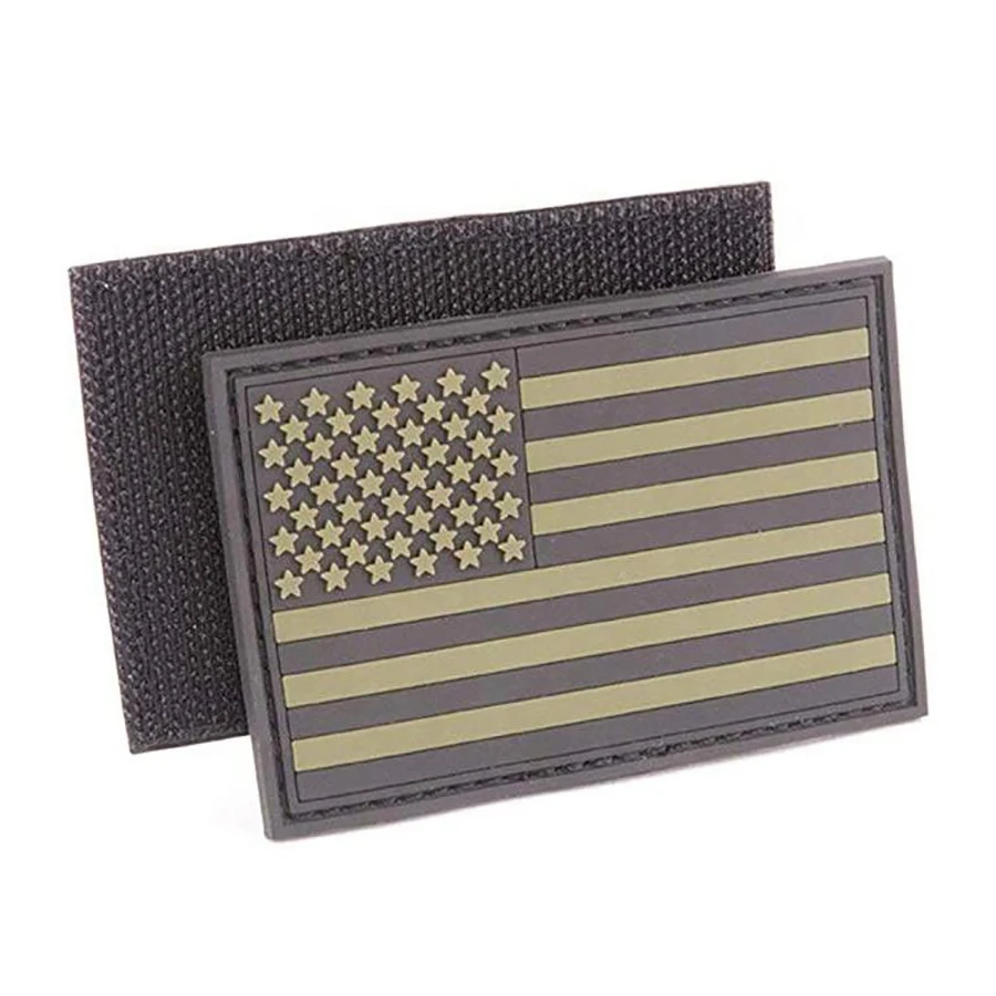 Custom PVC silicone rubber patches with hook and loop backing custom pvc patch