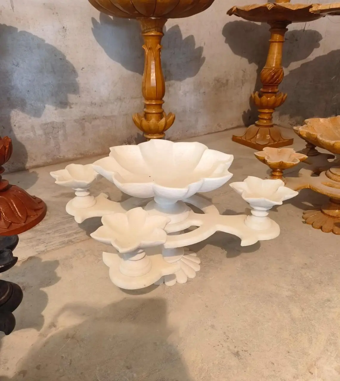 marble fruit bowl Stone Decorative Trays Fruit Bowl Marble Fluted Ruffle Bowl Home Decor Handmade Bulk Product