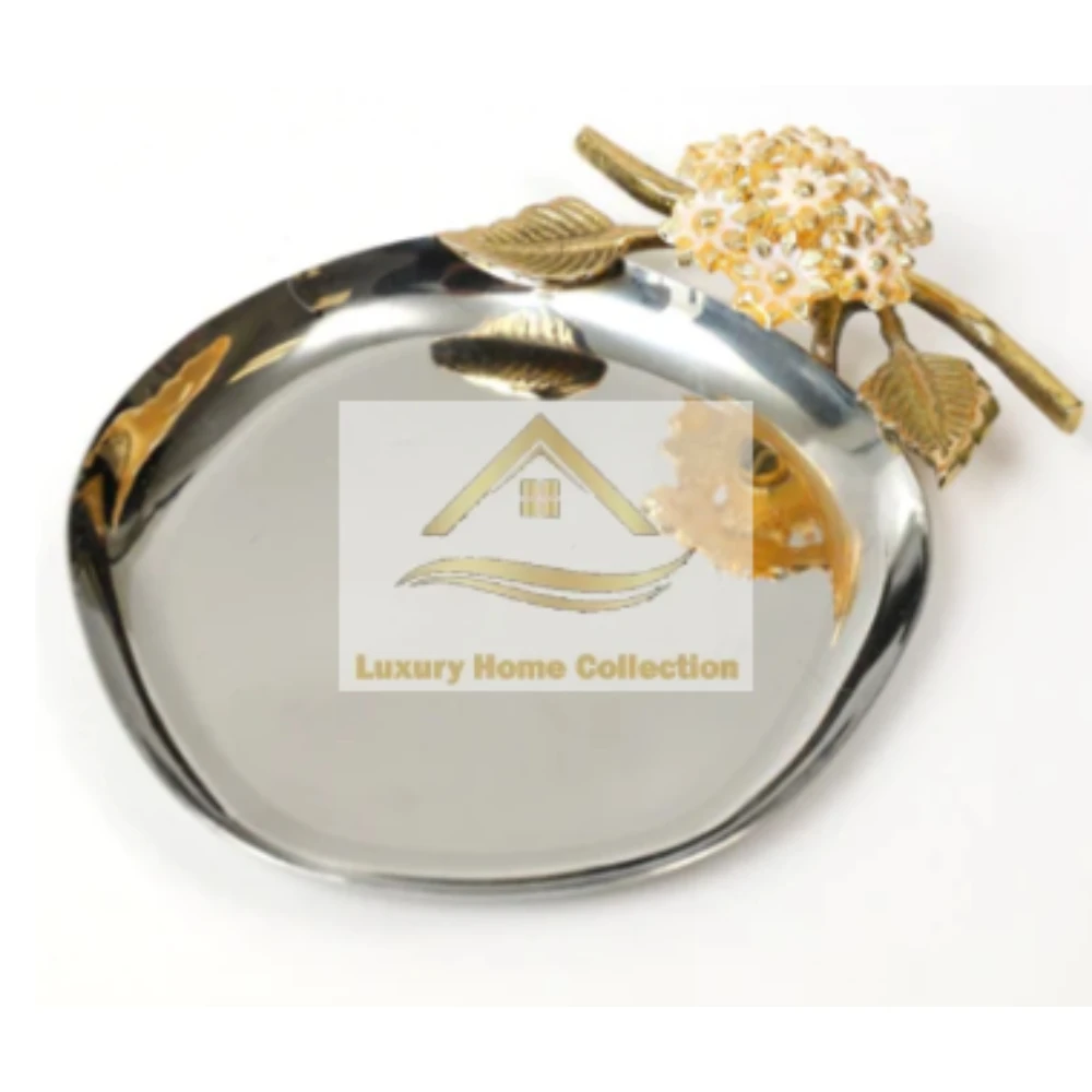 Metal Plates And Bowl With Gold Leaf Aluminum Gold Plated Dinnerware Tabletop Coconut Bowl Attractive Design At Lowest Price
