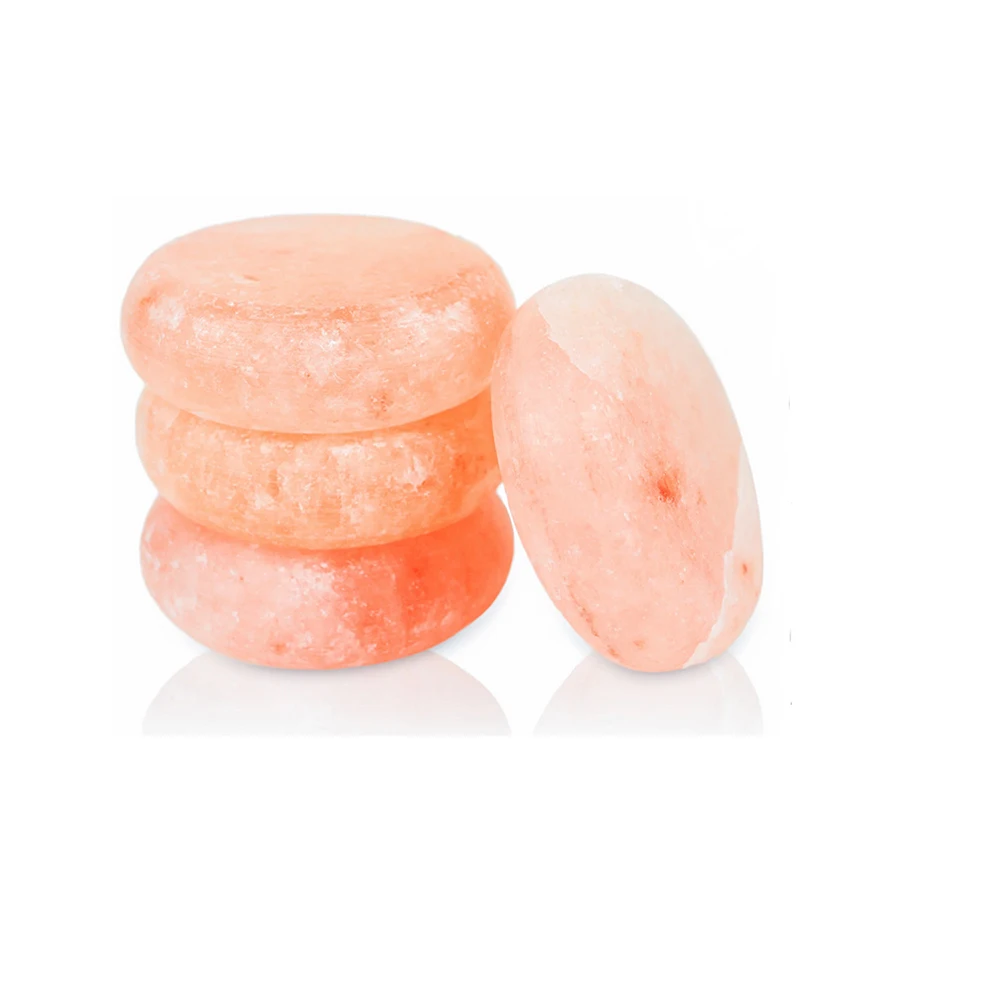 Heart Shape Himalayan Spa Salt Massage Stone Sets Warm or Chill Salt Therapy Salt Scrub Soap