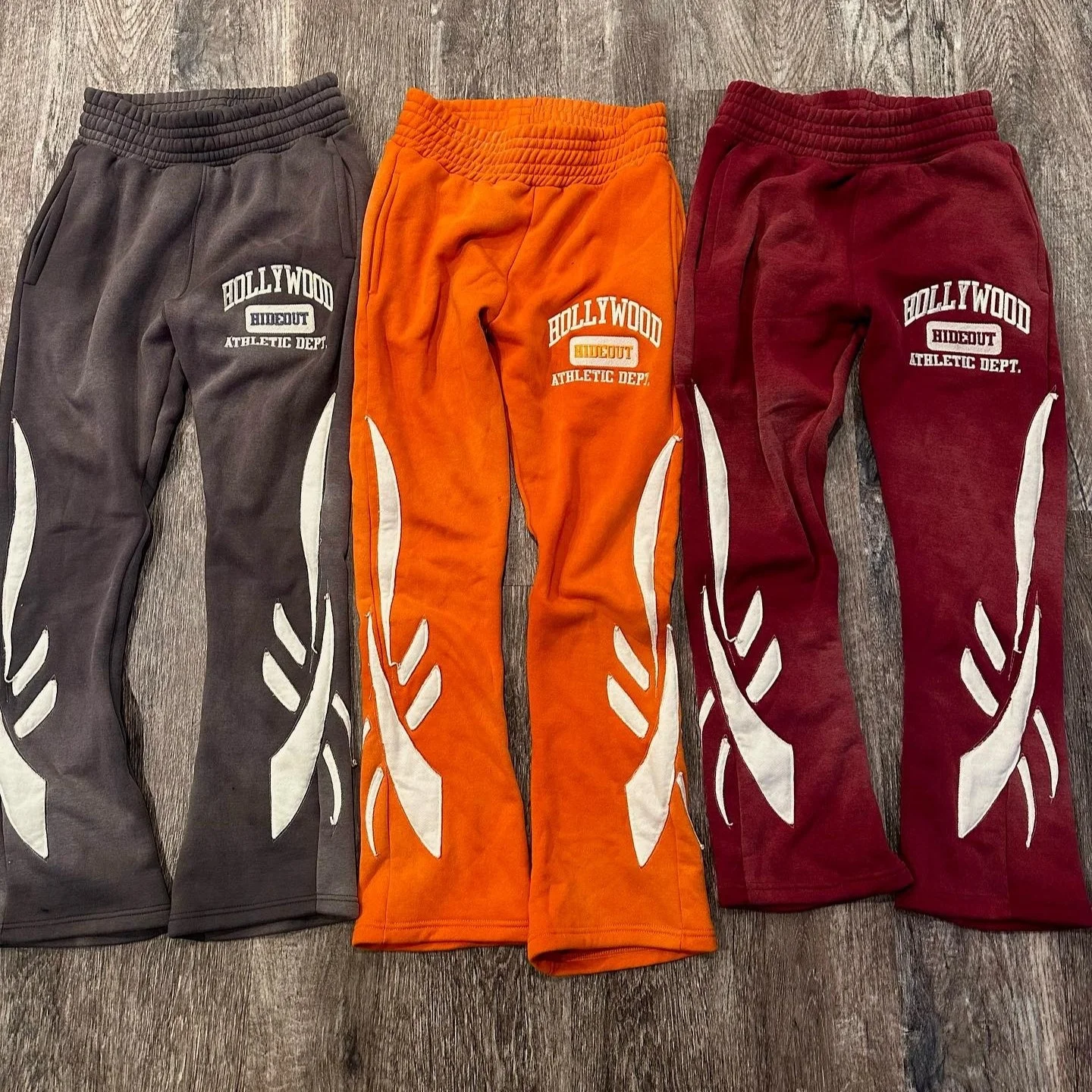 Самые требовательные брюки с вышивкой на заказ лоскутные толстовка капюшоном мужские спортивные костюмы расклешенной кислотой