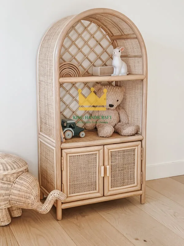 High Quality Wicker Cabinet for Doll, Rattan Daisy Dolls Wardrobe Doll Furniture Rattan Swan Dresser Mini heart shape