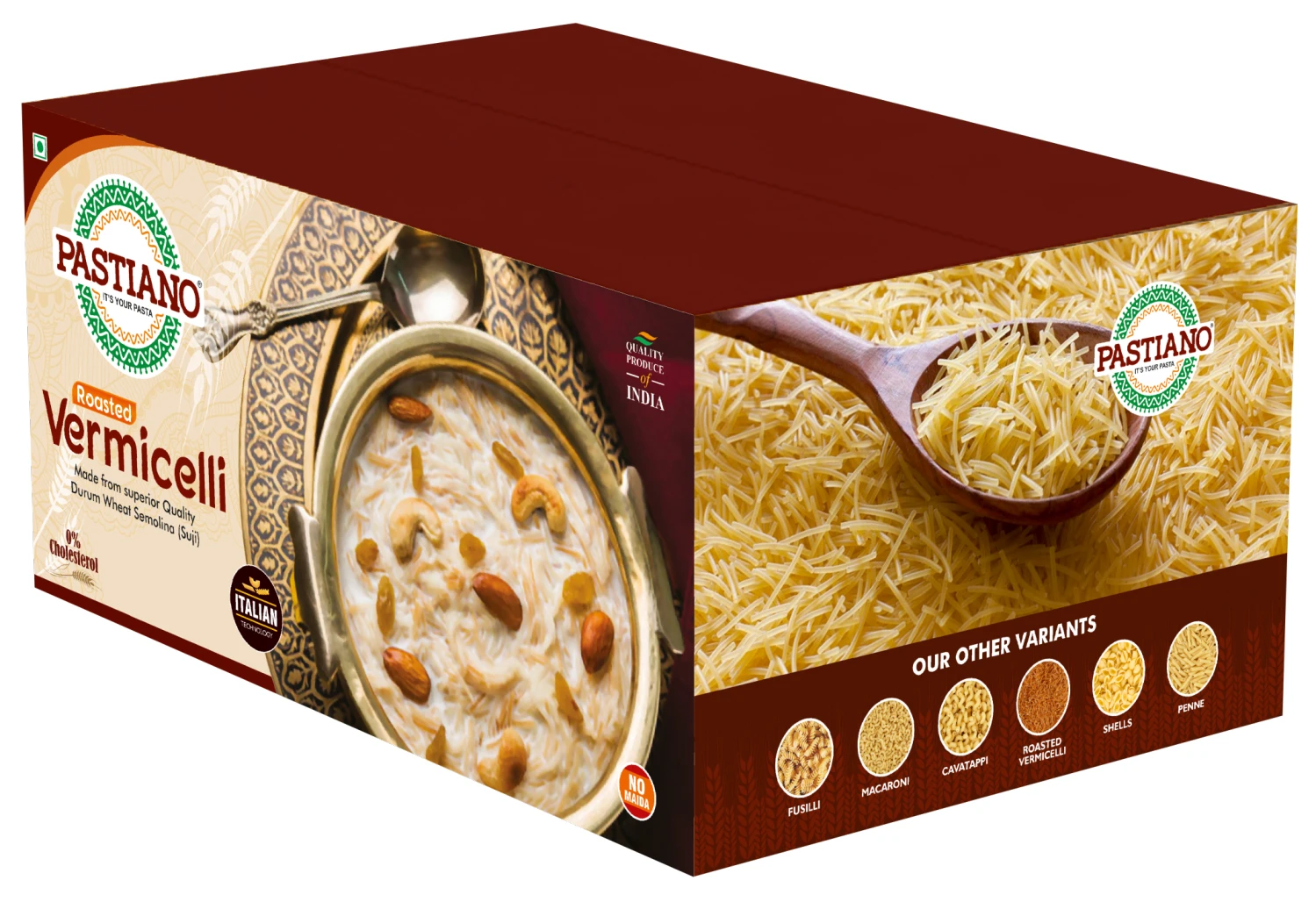 Durum Wheat Semolina Roasted Vermicelli Italian Pasta Premium Quality And Taste - Best Quality Roasted Vermicelli Jar- 250 gms