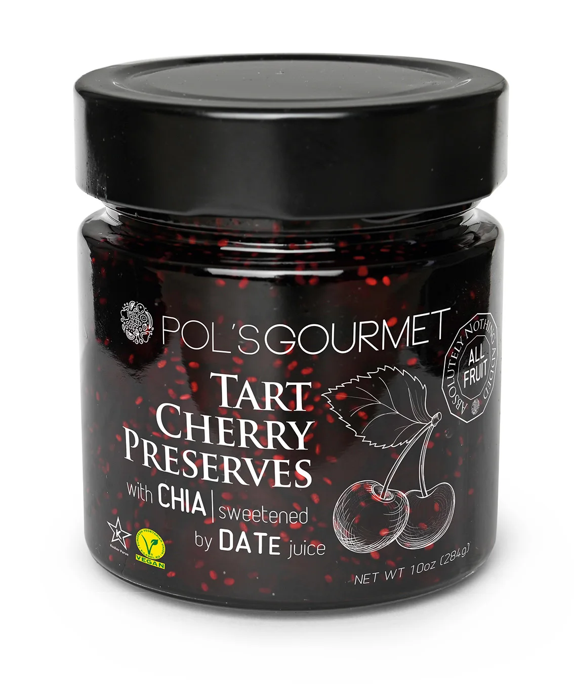 Tart Cherry Jam Fruit Preserves Organic Natural Gourmet Level No Sugar Fresh Jams Best Selling Grade Pure Healthy