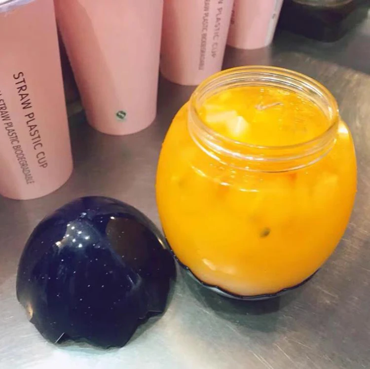 New Style 500ml 16 oz Egg shell shaped Boba Tea Jar Soft Drink Beverage Plastic Juice And Water Bottle with Cap
