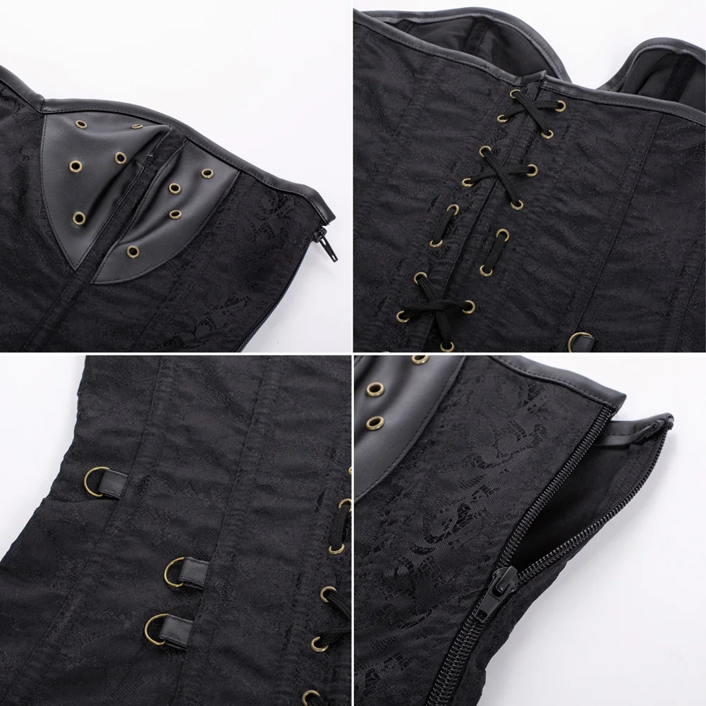 OEM enaissance Body Shape Costume Strapless Jacket+G-String+Bag Corset Top For Women Gothic