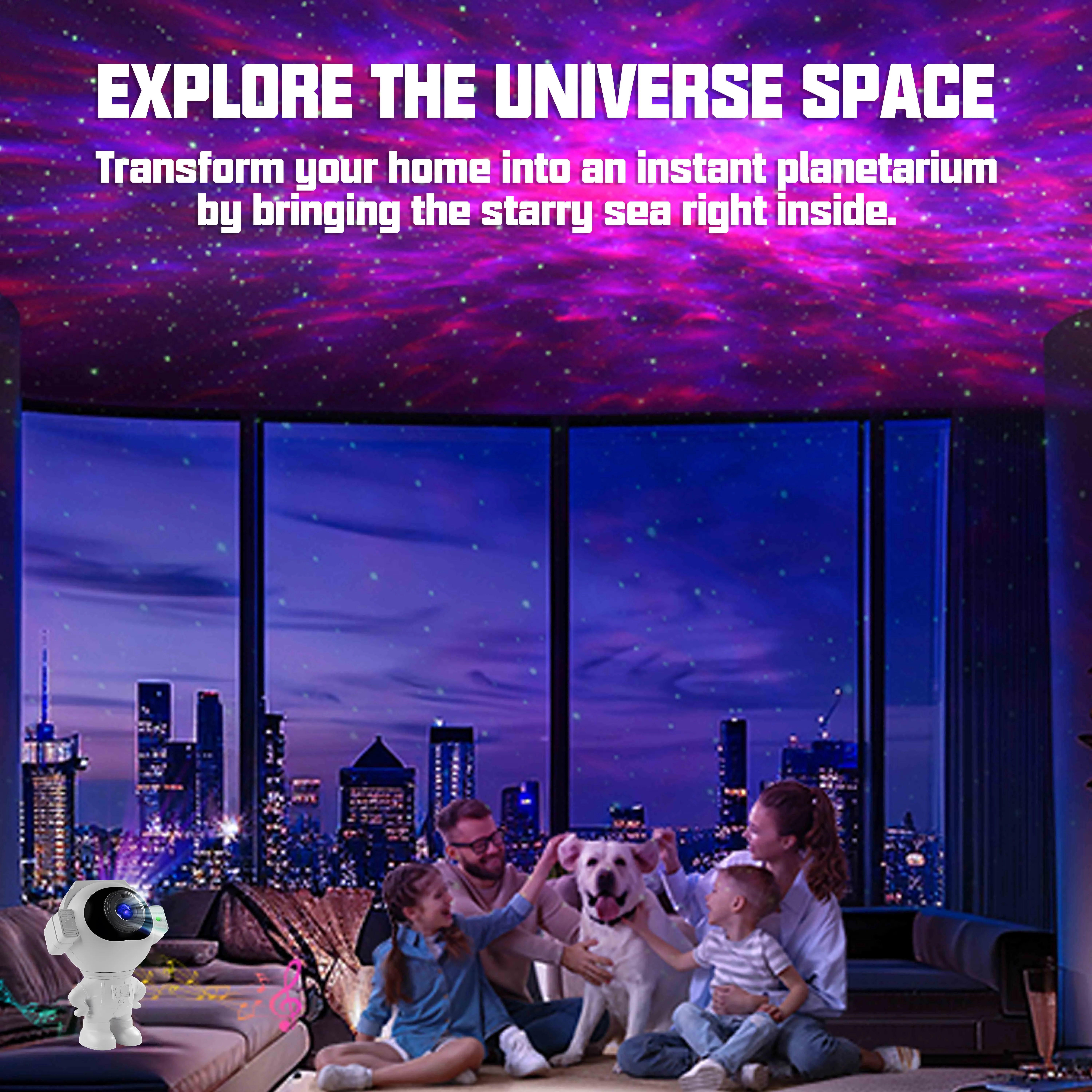 New Galaxy Astronaut Starry Projector Night Light LED Star Sky Nebula Decoration Bedroom Home Kids Birthday Gift