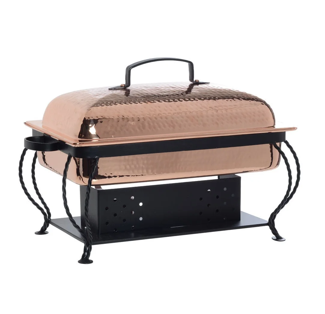 Five Star Hotel Luxury Chafing Dish Metal Copper Hammered Chafing Dish Catering Stainless Steel Hanging Chafing Dish