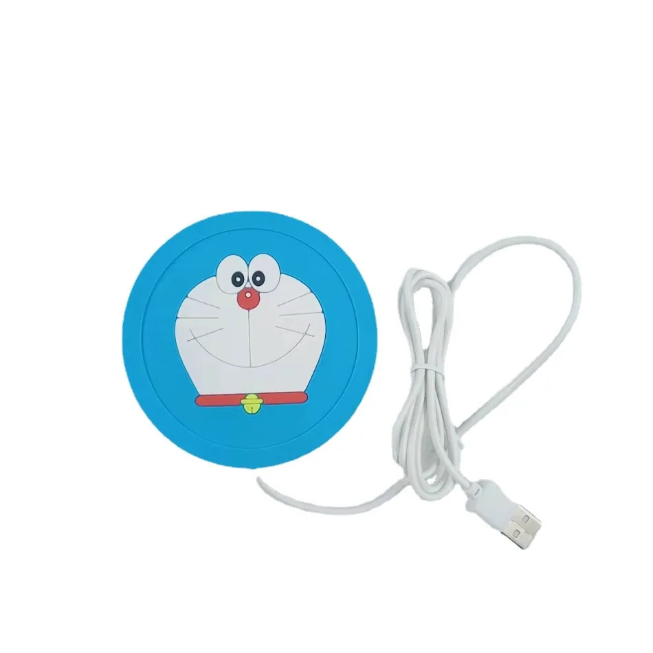 Custom Personalized Cup Round Tea Soft 3D PVC Blank Rubber Silicone Cute USB Heater Coffee Coasters For Drinks