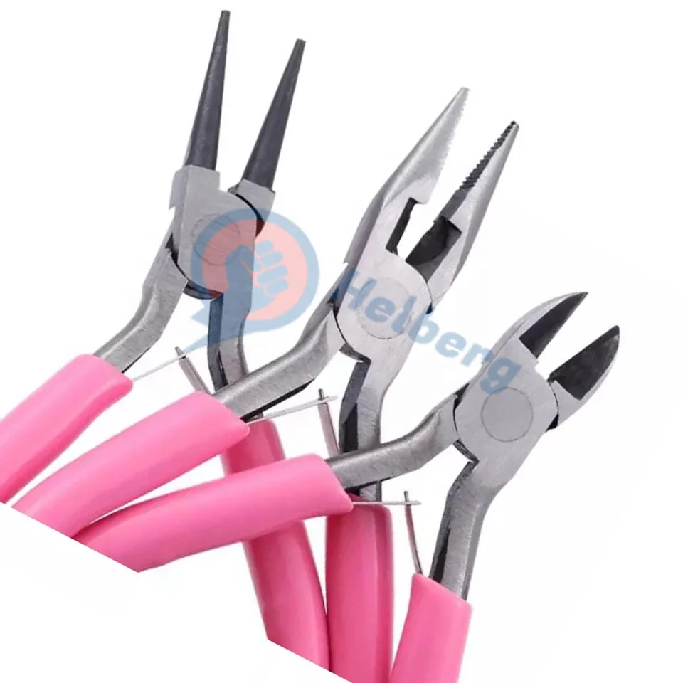 Лучшее качество оптовая продажа Многофункциональный 3 шт торцевые кусачки оборудование комплект с надписью «розовый» лучший ювелирных изделий плоскогубцы