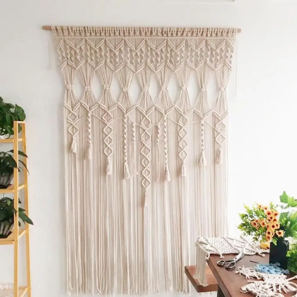 Boho Handmade Accessories Cotton Decor Large Backdrop Tapestry Hanging Macrame Door Curtain