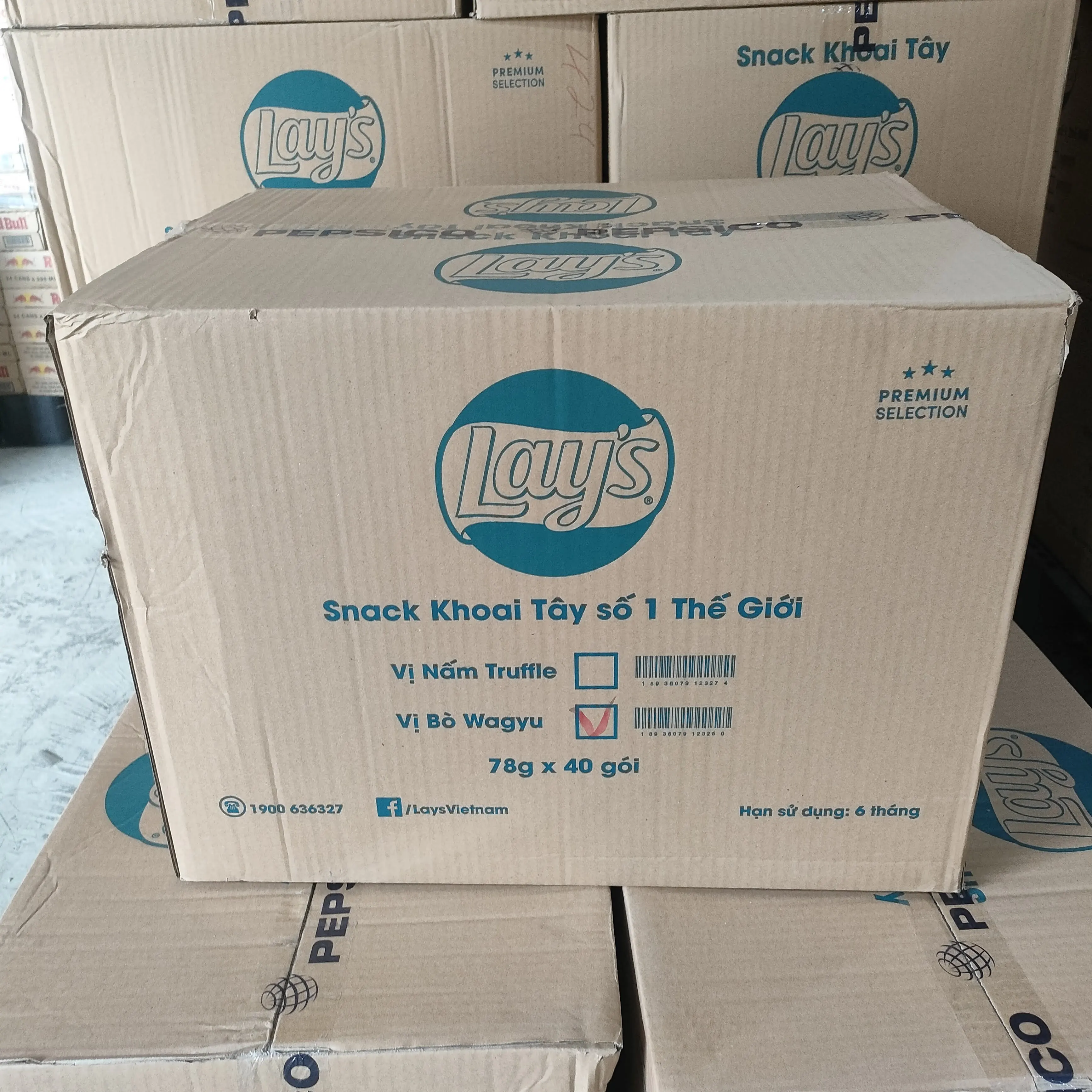 Оптовая продажа картофельных чипсов Wagyu, говядина 78 г x 40 пакетов/оптовая продажа закусок вьетнамский экспортер