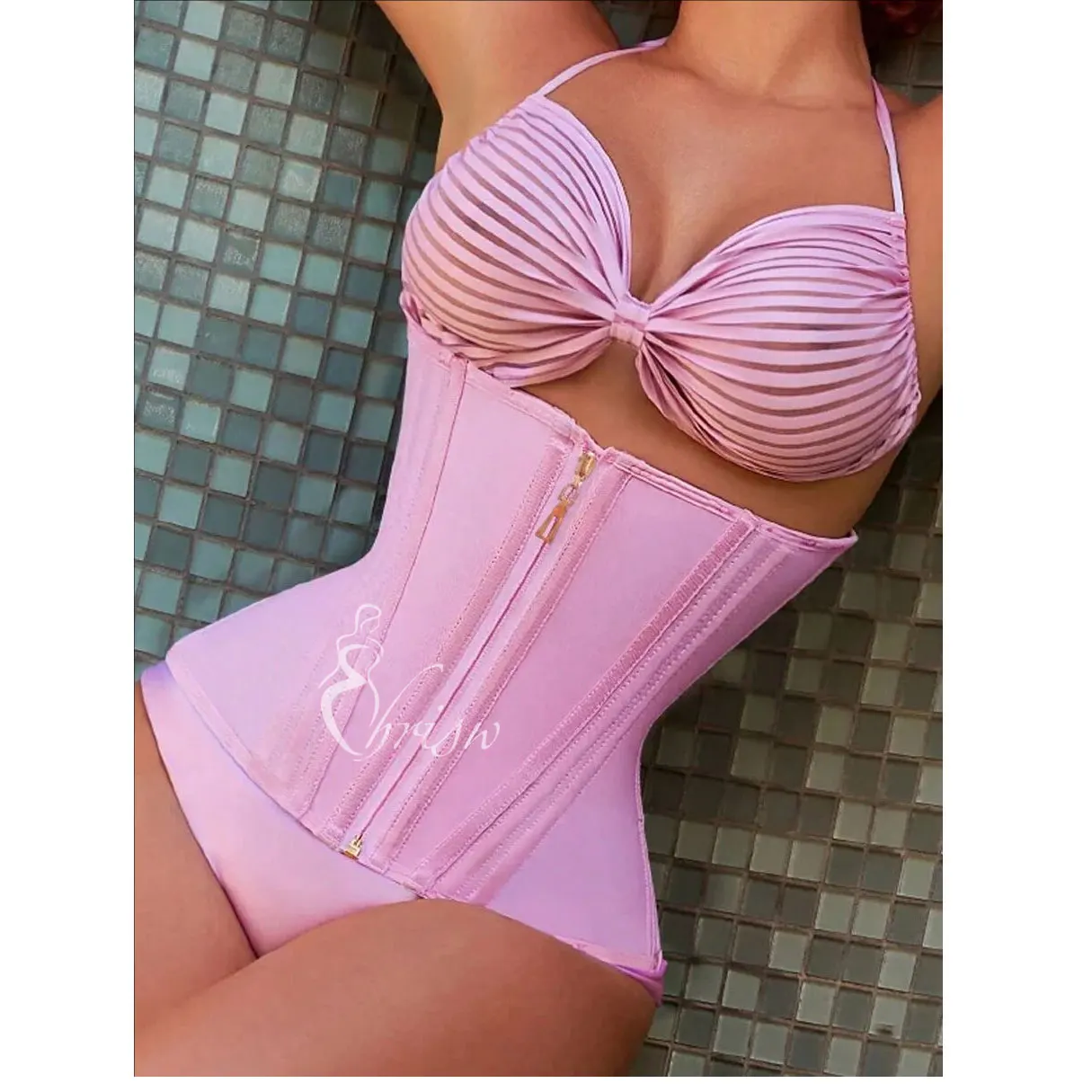 1pc Hourglass Waist Trainer Belt With Zipper Girdle High Compression Body Shaper Fajas For Women Underbust Corset Latex