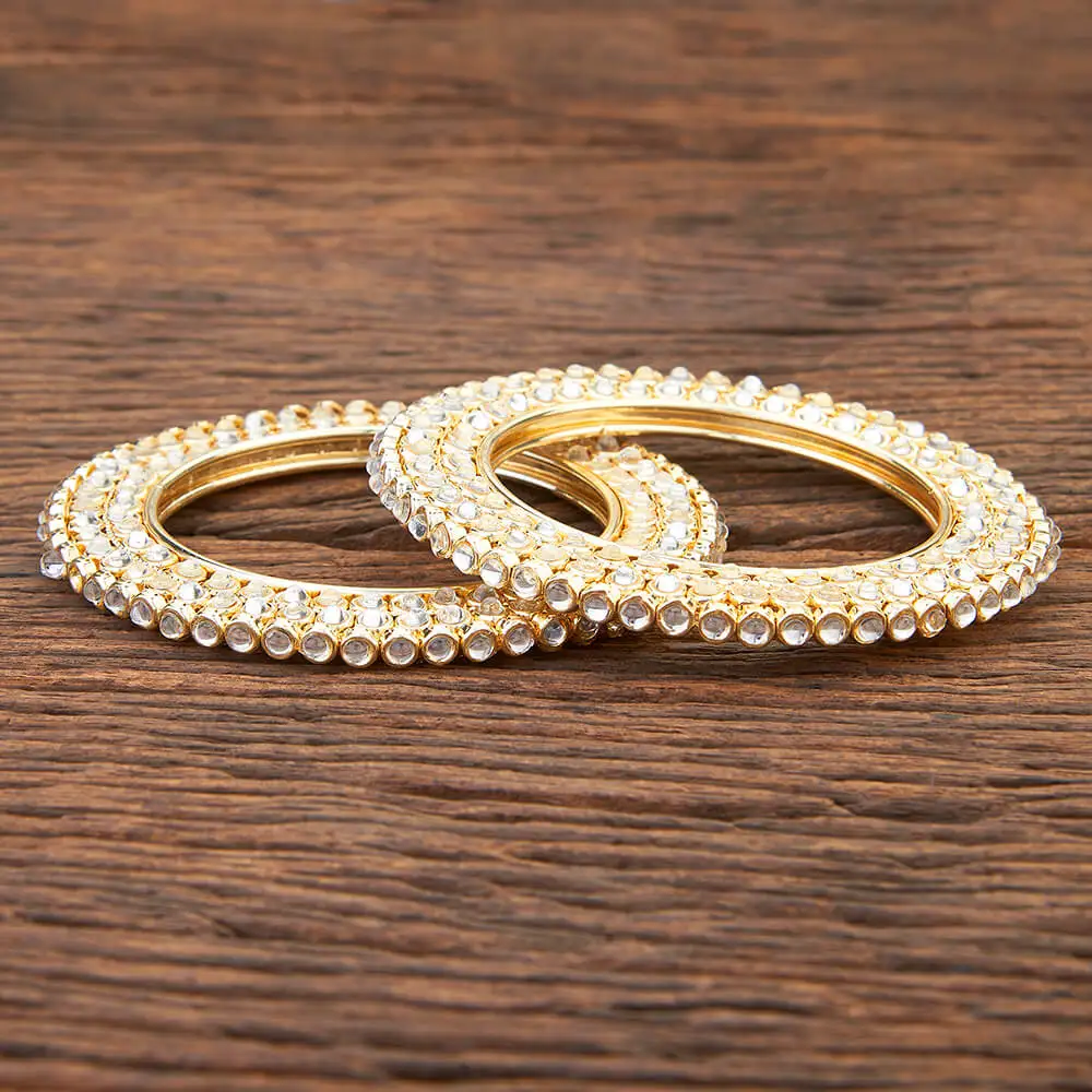 Indo Western Imitation Classic Two Peace Bangles With Gold Plating 216131 Wholesale Jewellery