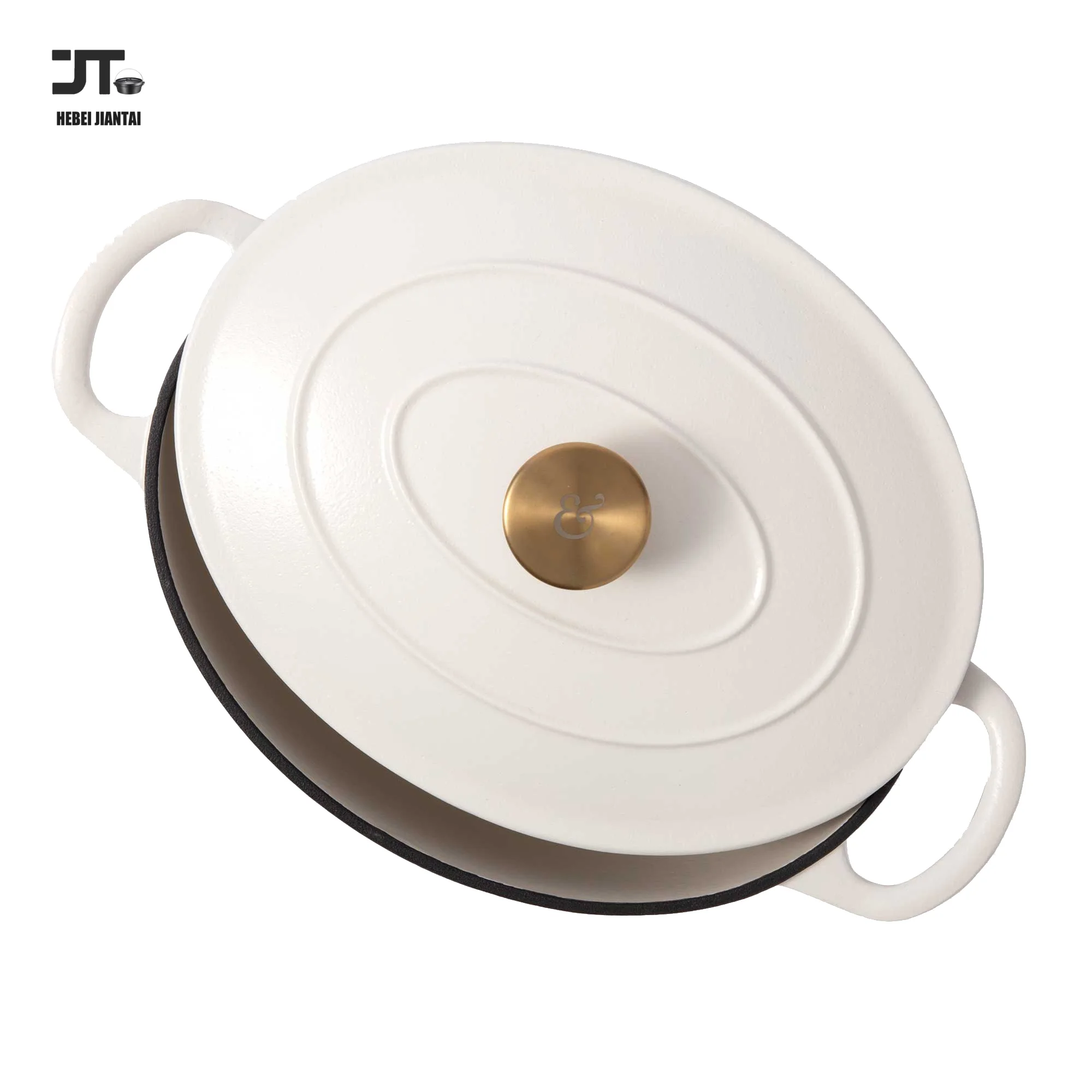 Enameled Oval Cast Iron Dutch Oven with Handle 4-Quart Casserole Pot with Lid Roaster for Bread Baking Cookware for Household