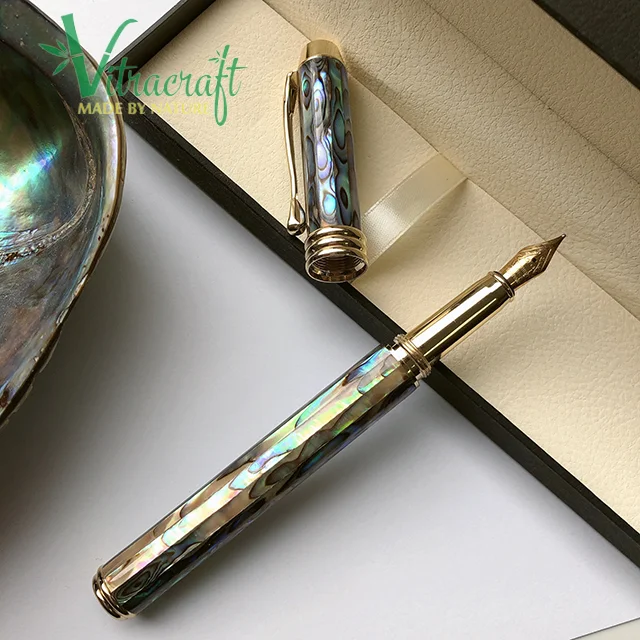 The most luxurious handmade fountain pens in Vietnam Vietnamese handmade pens Pen inlaid with Abalone shell Meaningful gift