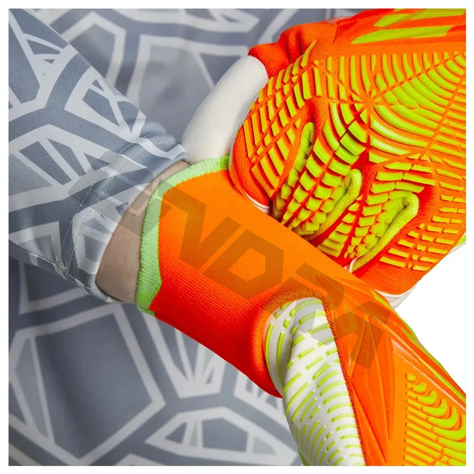 Professional Soccer Goalkeeper Gloves for Football Orange Blue Unisex OEM Customized Logo Finger Packing Protection Color MOQ