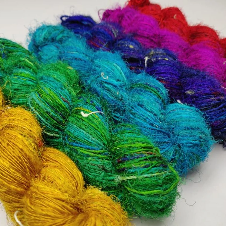 Sari silk yarn Pure Pashmina Yarn Natural Mongolian Hand Knitting Cashmere with Thread for Knit Dk Soft Baby Bag Hat Toy Sweater