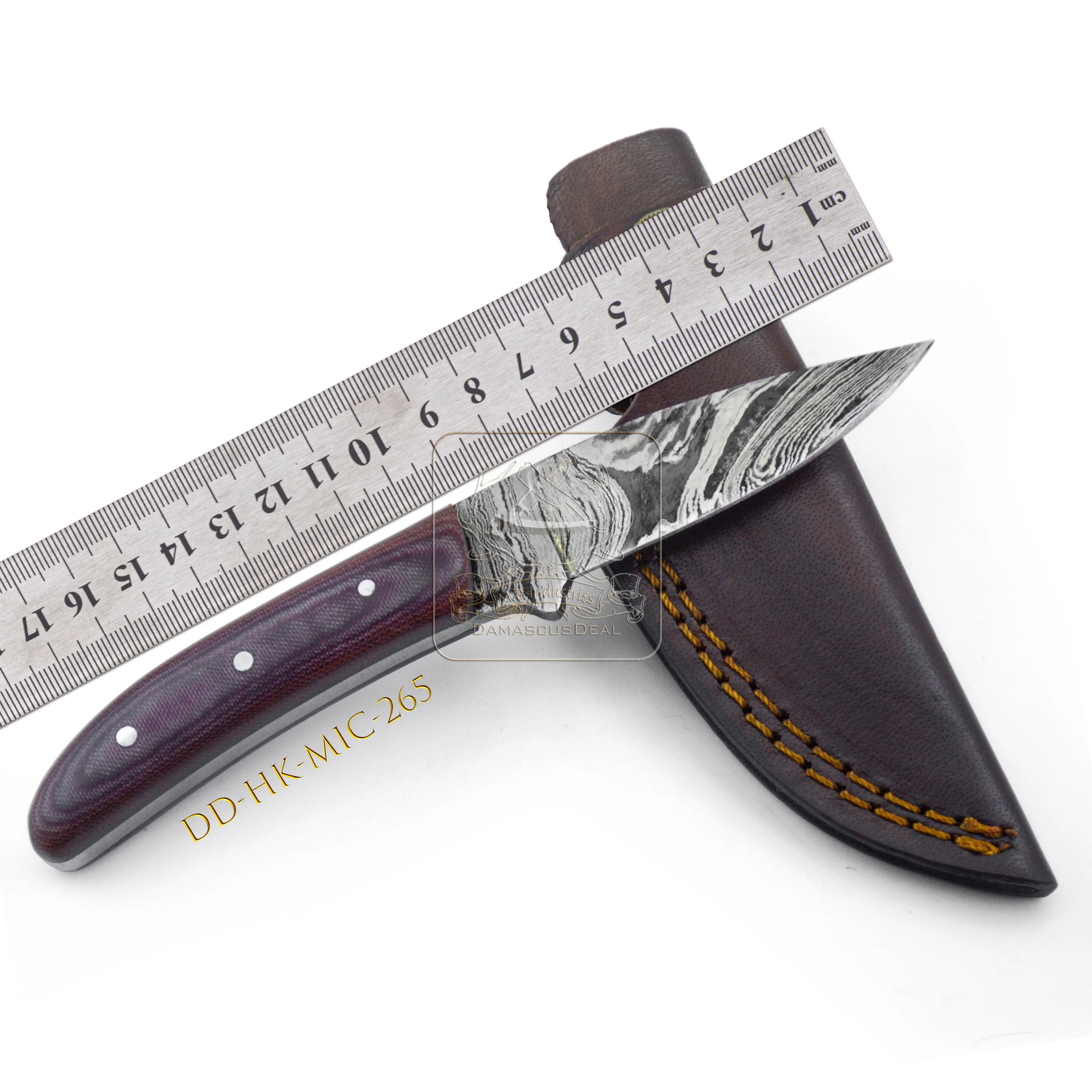 Damascus Steel Knife DD-HK-MIC-262 Micarta Handle Hunting Knife Outdoor Hot Selling Bushcraft Camping Survival Knife 192 Layer2