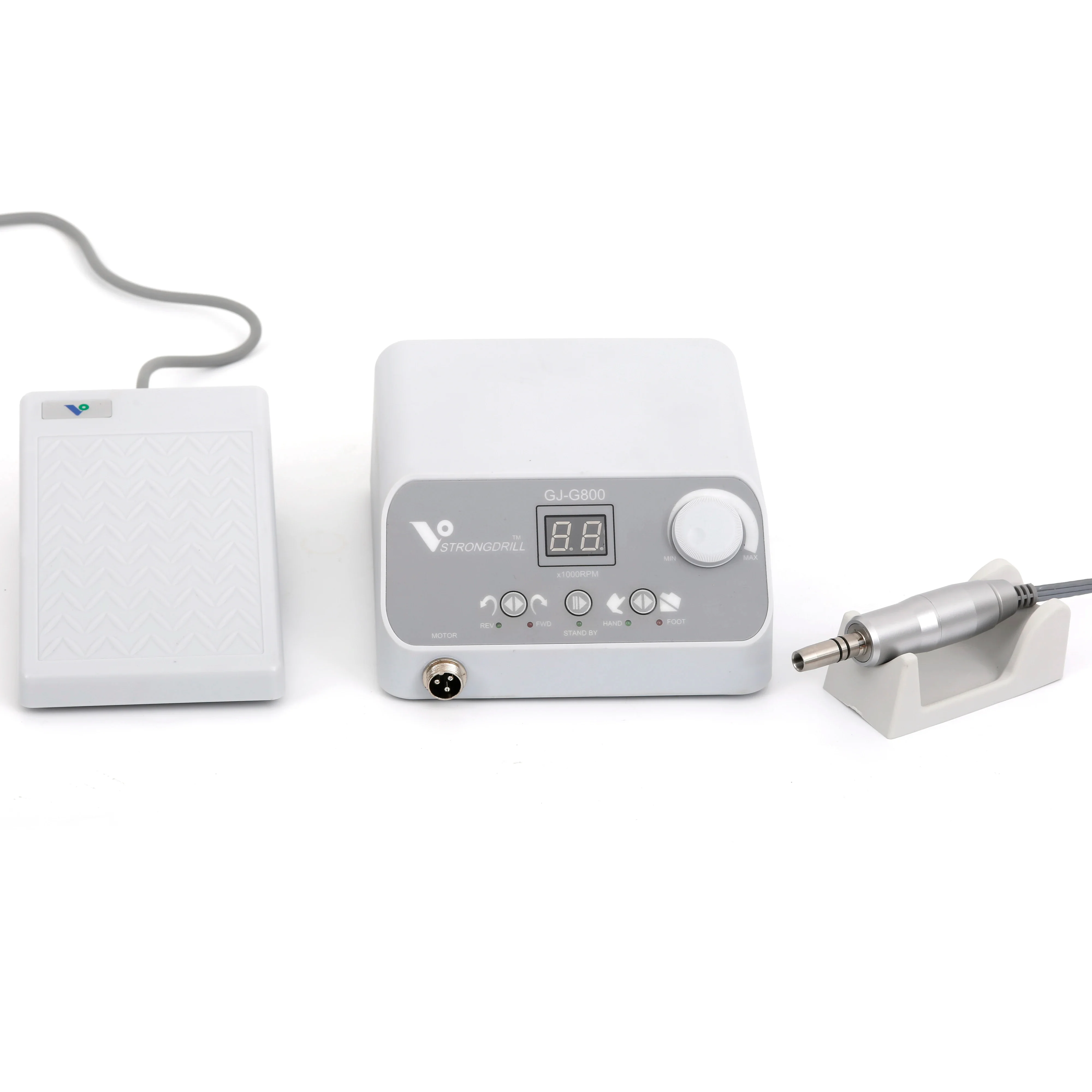 50,000 RPM Brushless Dental Micromotor Foot Control Dental Laboratory Polishing Kit G800 with E Type Lab Handle