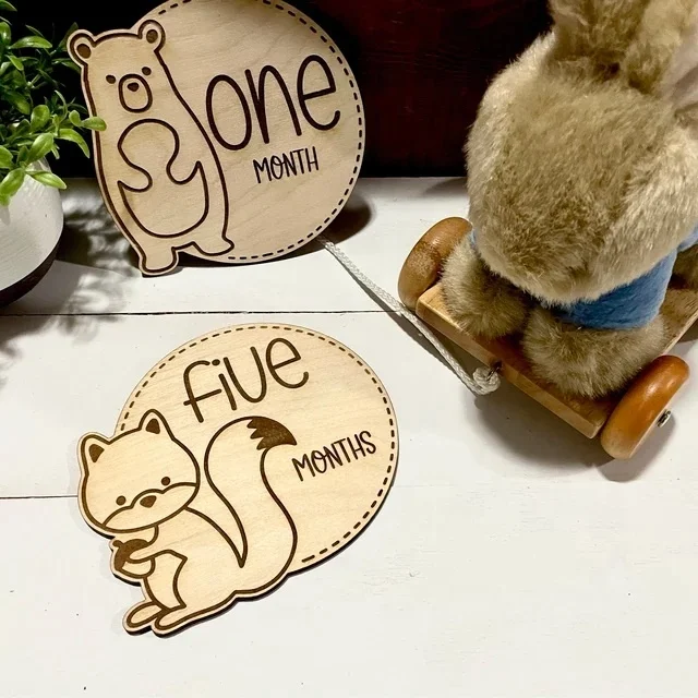 wooden rattan newborn month marker - Baby photography round plate wooden baby photography props