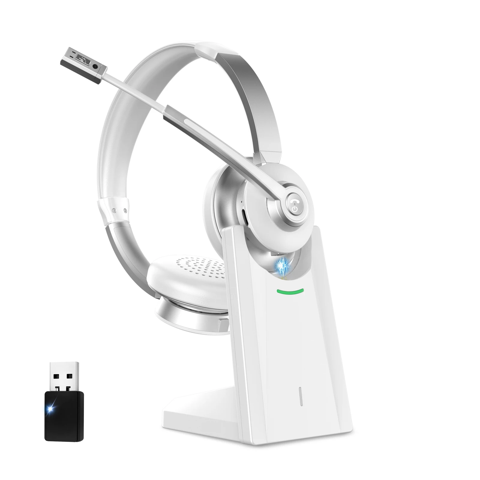 Bluetooth Wireless headet Noise cancelling call center headphone with microphone Dongle