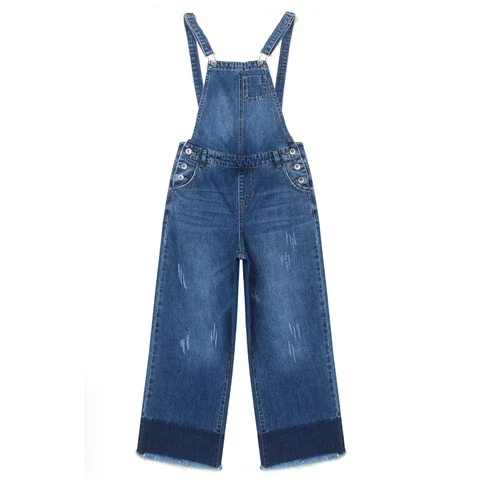 Hot selling breathable overalls Women Casual Denim Jumpsuit Long Suspenders Sunflower Overall Backless Jumpsuit With Pockets