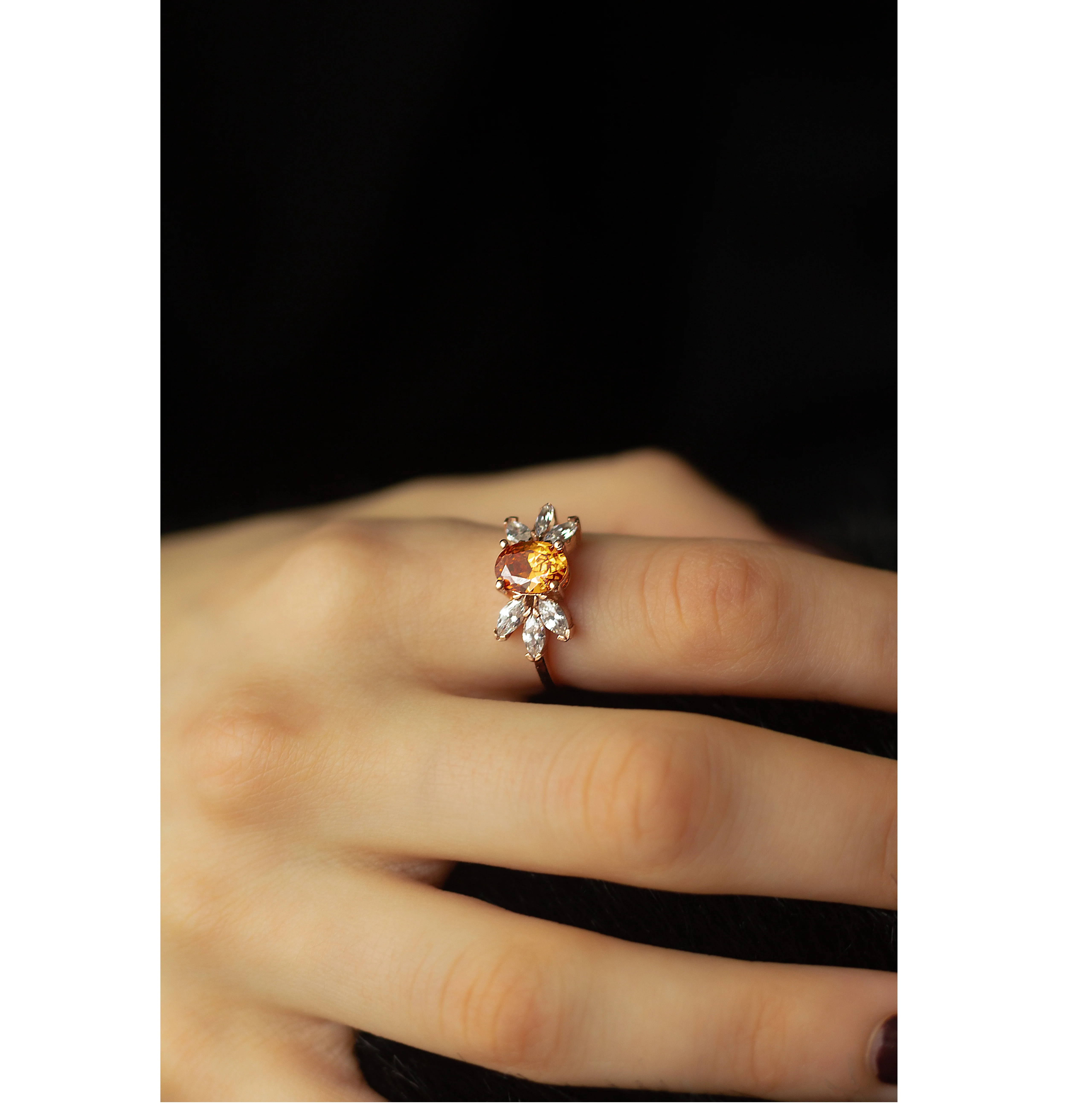 Resizable Citrine Stone  925 Sterling Silver Ring Wholesale Oval Shape Adjustable Ring with Solitaire Stone