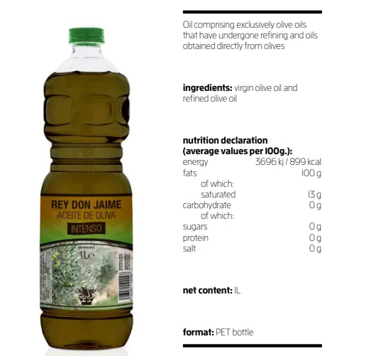 upright intense olive oil 1L PET Bottle Natural from Spain 100 Natural Packaging PLastic Cooking Hand Pick Type