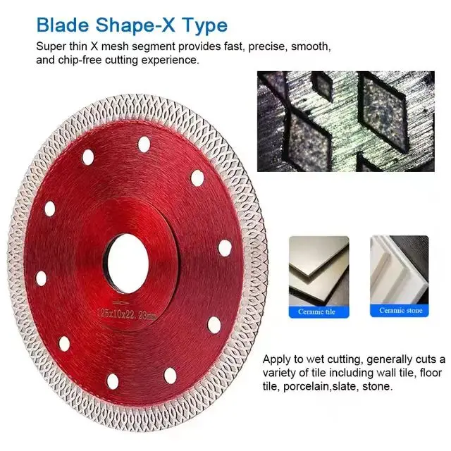 long life 115mm cutting disc turbo segmented ceramic blade wet dry cutting blade diamond saw blade for tile marble porcelain