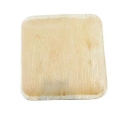 Home and Hotel Party ware Natural Areca Leaf Flatware 10 Inches Square Plates Custom Made biodegradable Natural & Compostable
