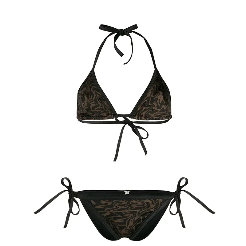 Custom 2 pieces crochet swimsuit women hot sexy swimwear fringe two piece bikini set