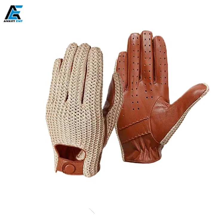 Latest Design Customized Logo Printing High Quality Wholesale 2022 Leather Material Driving Gloves For Adults