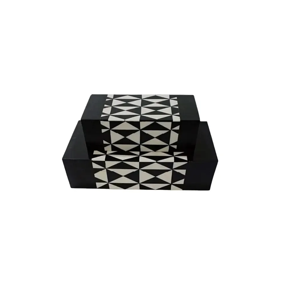 Black and White Horizontal Line Box Bone Inlay Box Available in all Sizes and Colors Jewelry Box Organizer