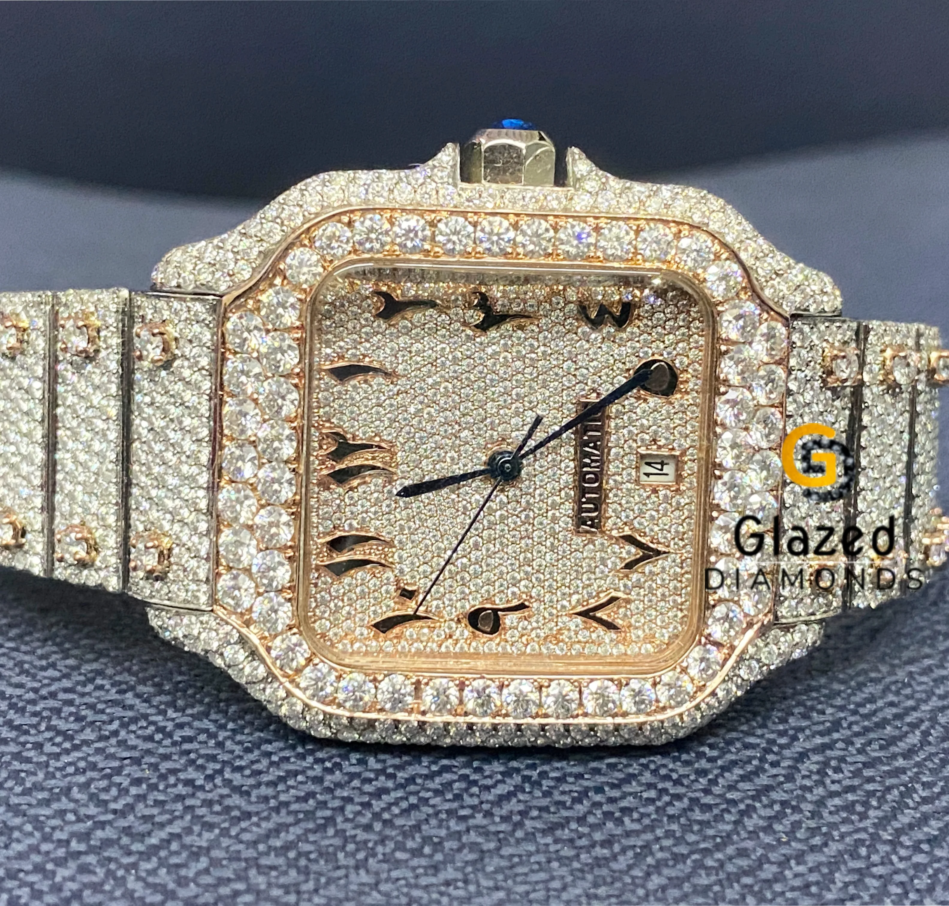 Elevate Your Style With A Branded Labgrown Diamond Watch Featuring A Stylish Design And High Quality Stainless Steel