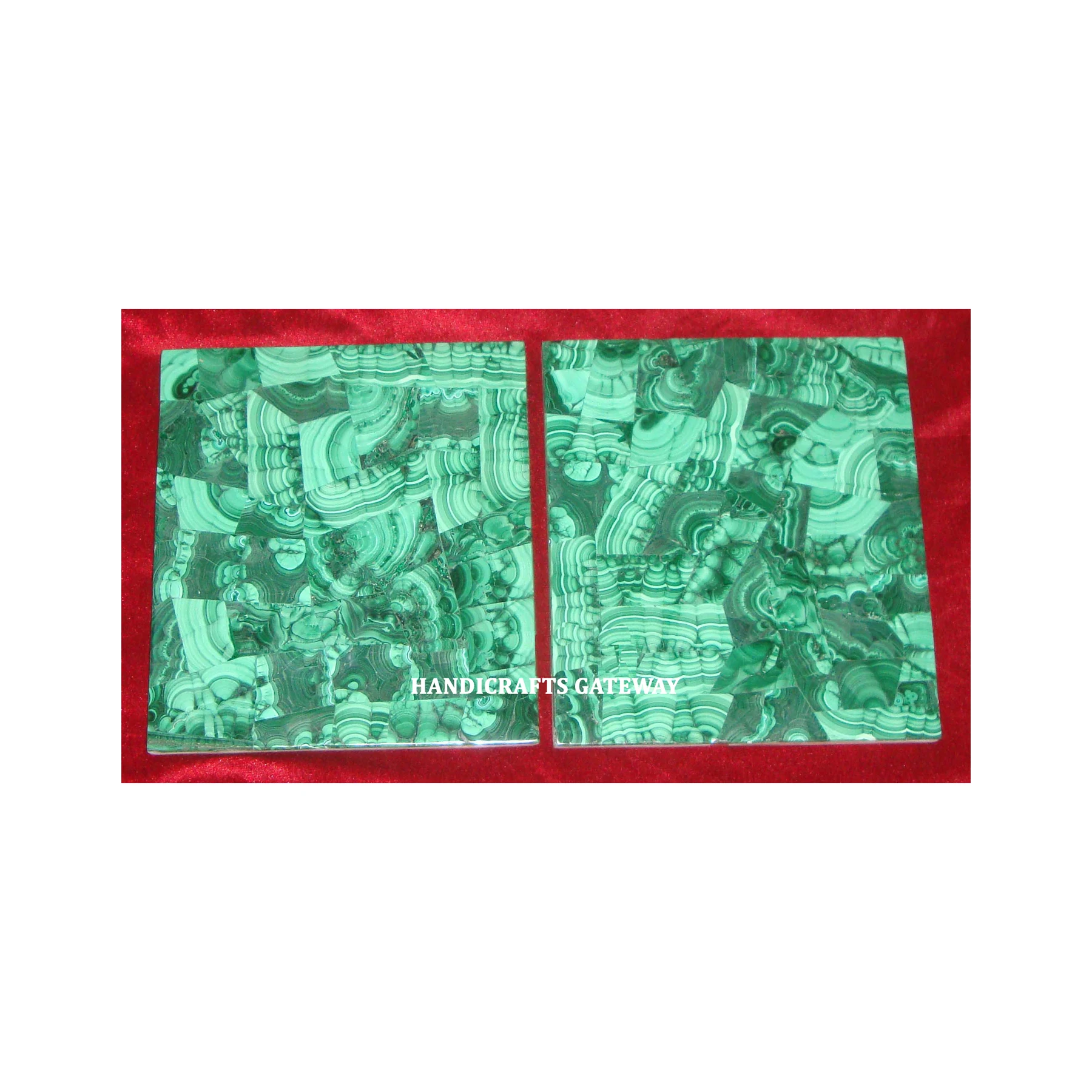 High Quality Most Popular Product Handmade Natural Gemstone Malachite Stone Tile For Flooring And Walls For Hotels Office