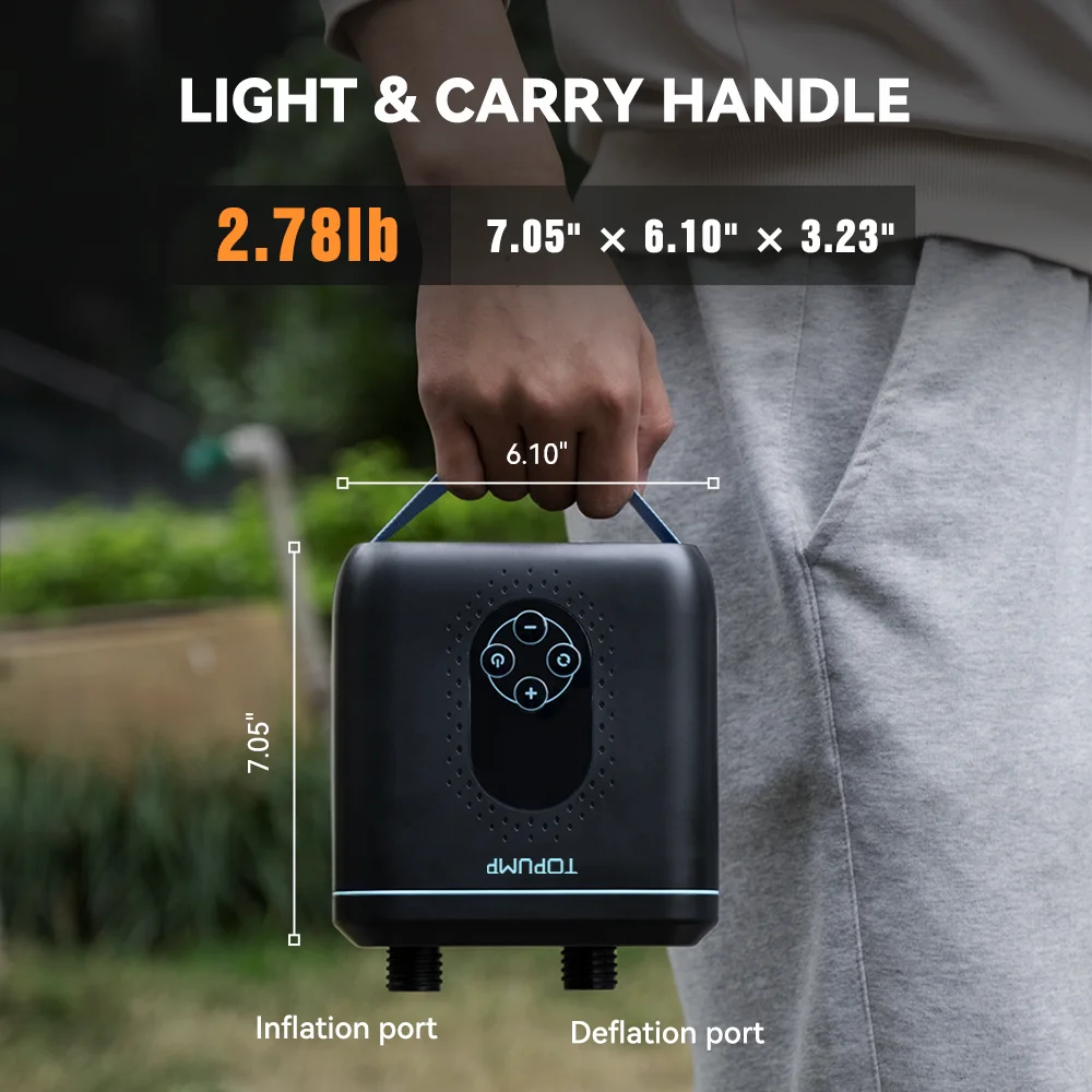 4000mAh Battery Power Supply Paddle Board 20PSI Electric Air Pump Mini Rechargeable Sup Pump